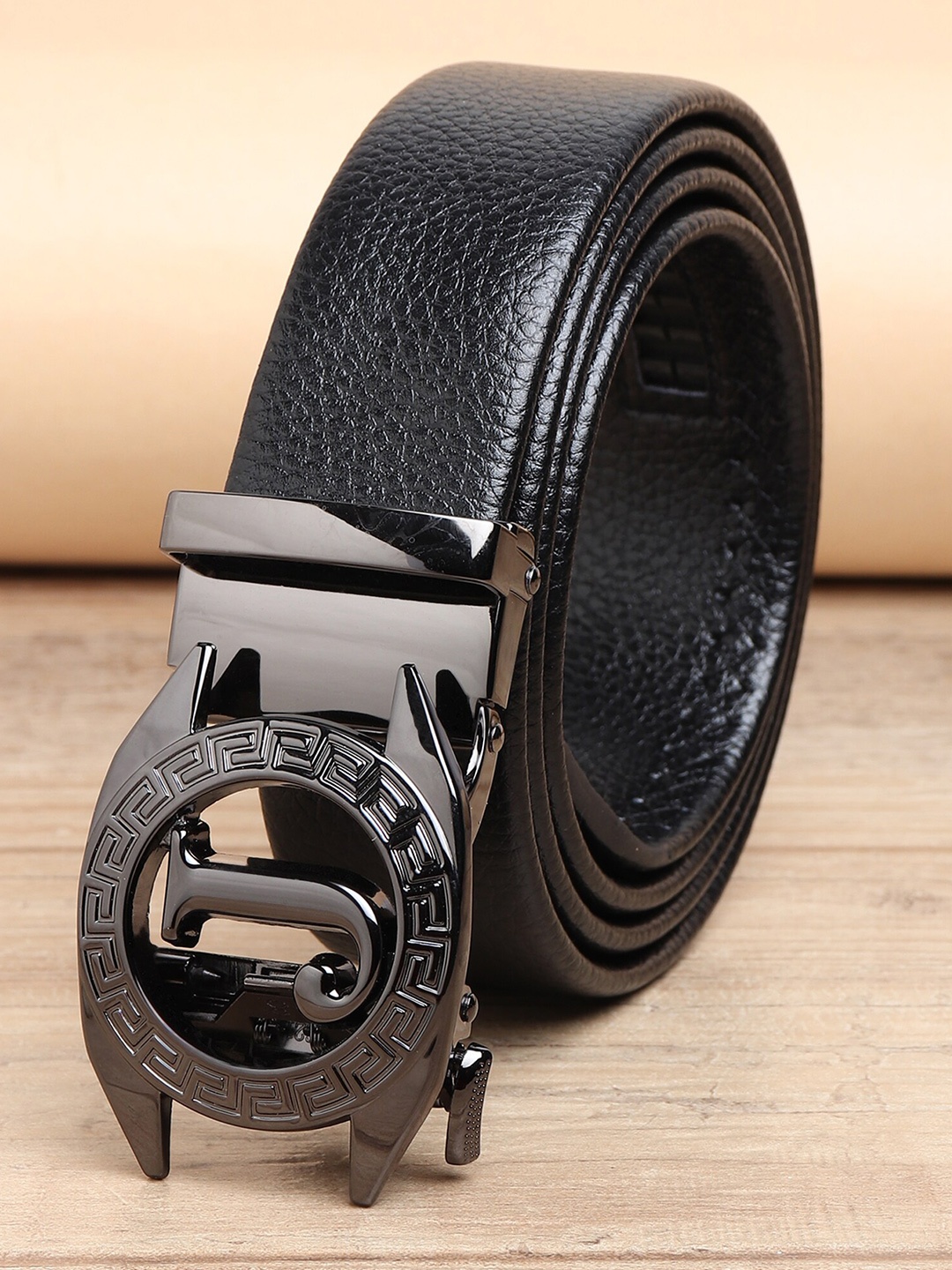 

ZORO Men Black Textured PU Belt