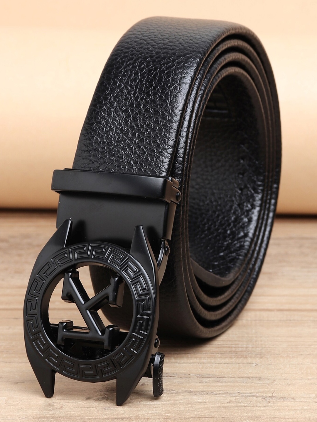 

ZORO Men Black Textured PU Belt