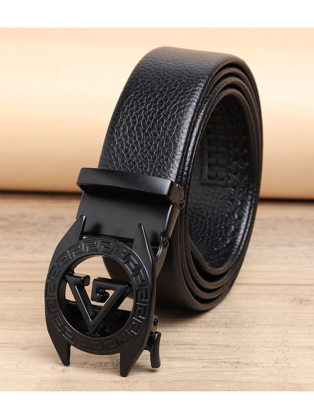 

ZORO Men Black Alphabet Letter G Autolock Buckle Belt