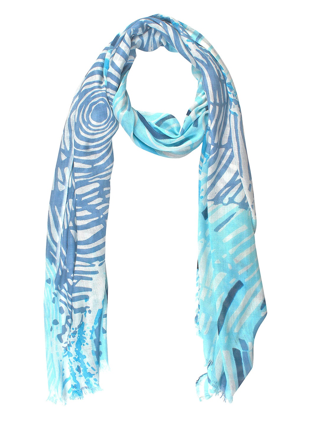 

Anekaant Blue Printed Stole