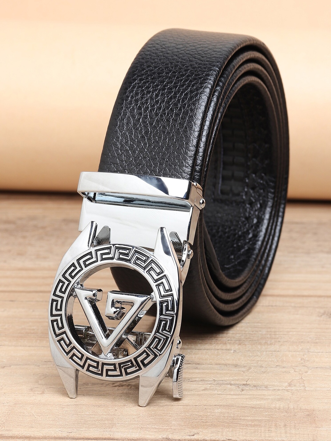 

ZORO Men Black Textured PU Belt