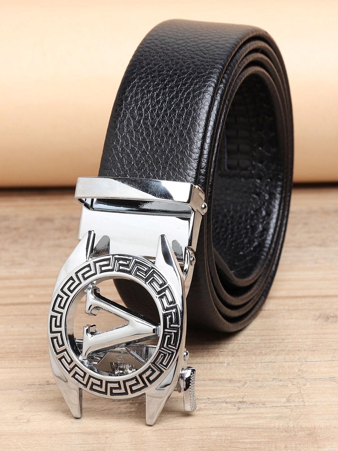 

ZORO Men Black Textured PU Belt