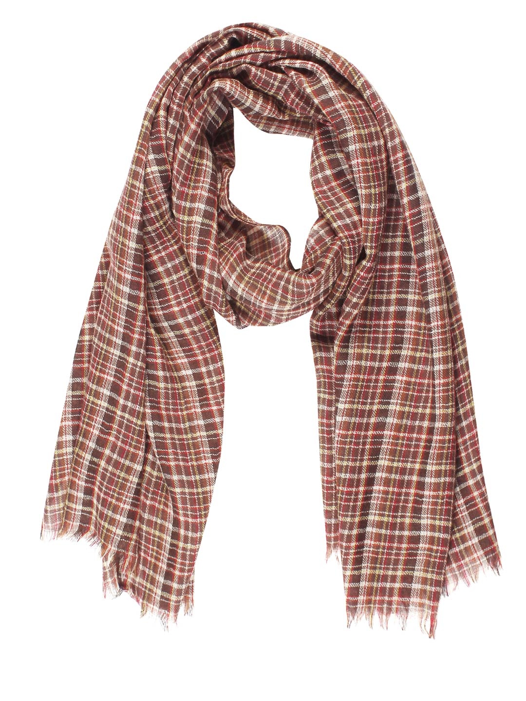 

Anekaant Brown Checked Stole