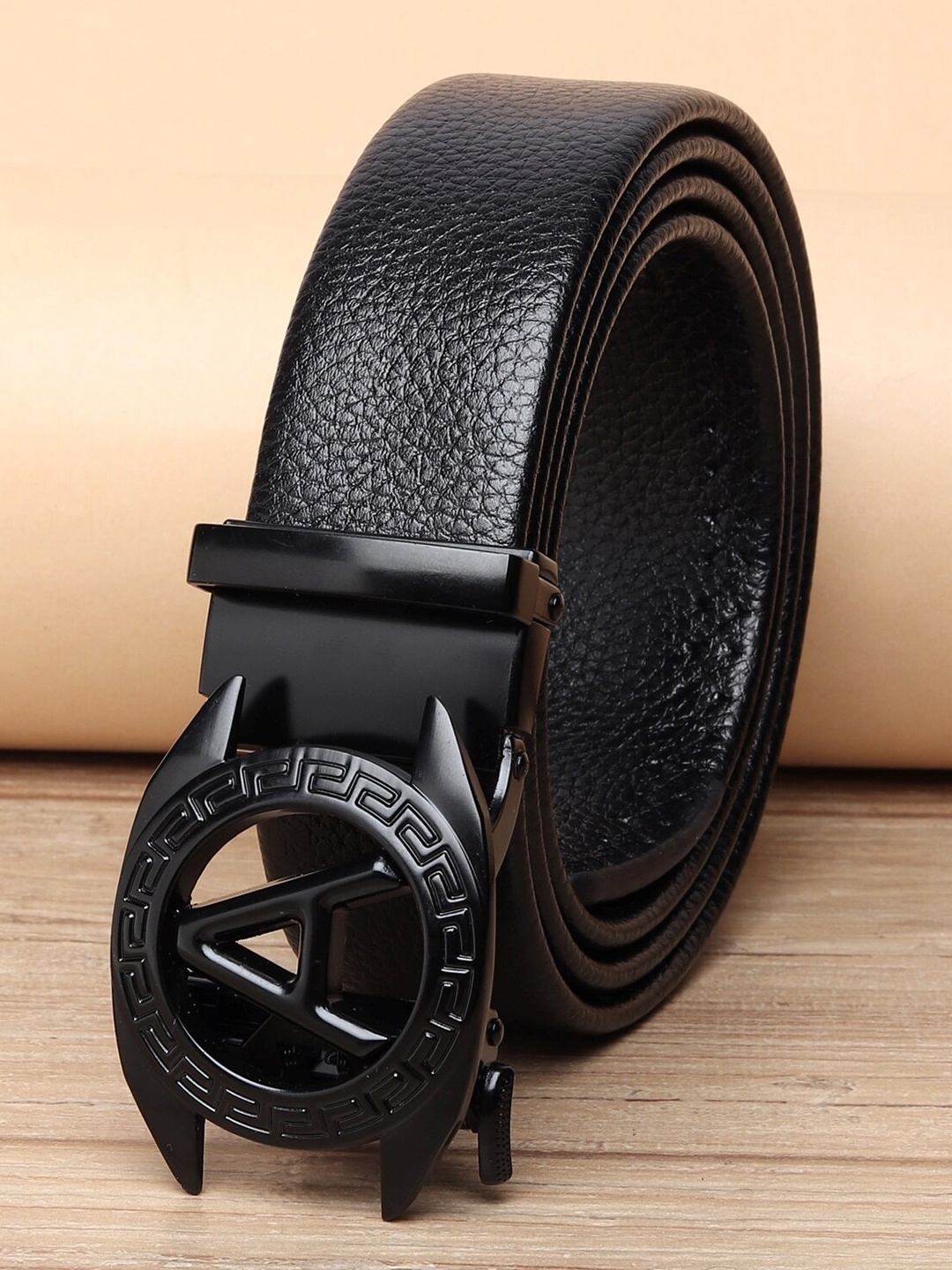 

ZORO Men Black Textured PU Belt