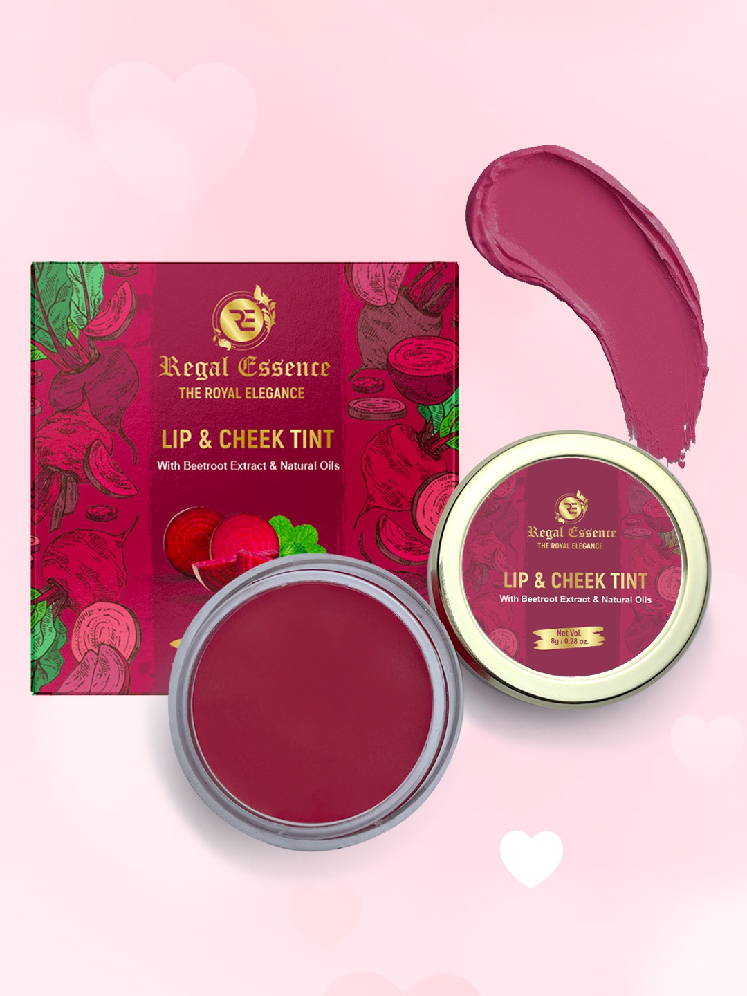 

Regal Essence Highly Pigmented Beetroot Extract Lip & Cheek Tint - 8 g, Maroon