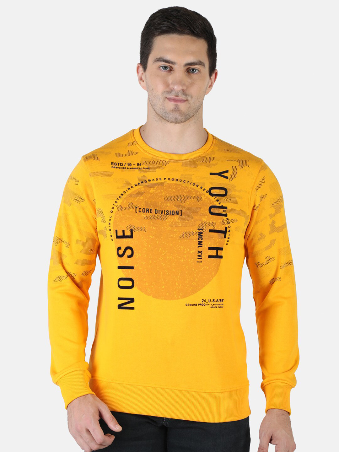 

Monte Carlo Men Mustard Printed Sweatshirt