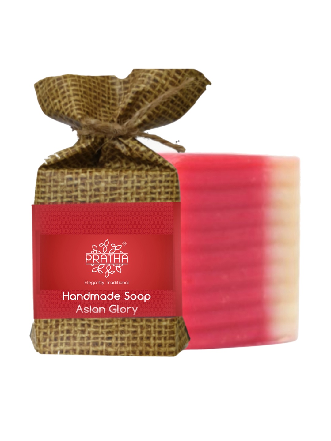 

Pratha Set of 2 Asian Glory Cold Process Handmade Soap 100 g each, Red