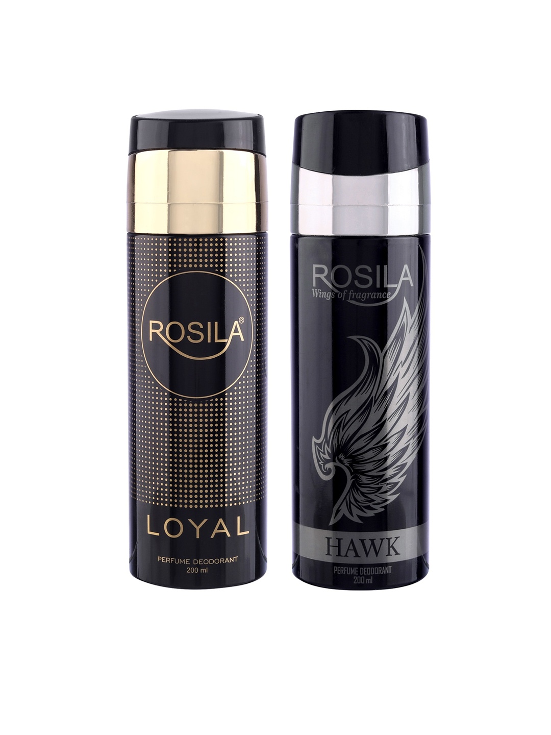 

ROSILA Set of Loyal & Hawk Perfume Deodorant Body Spray 200 ml Each, Gold