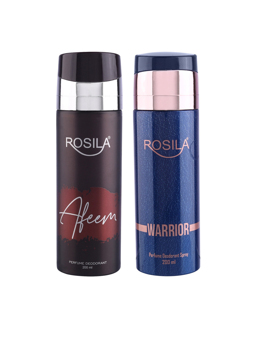 

ROSILA Set of Afeem & Warrior Perfume Deodorant Body Spray 200 ml each, Red