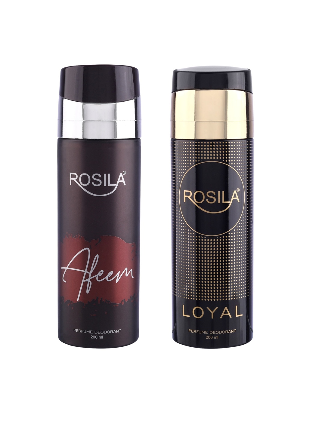 

ROSILA Set of Loyal & Afeem Perfume Deodorant Body Spray 200 ml each, Red