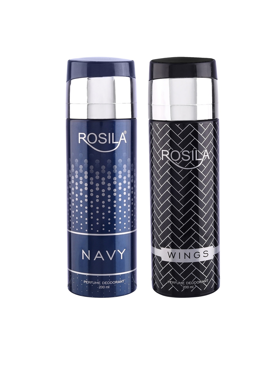 

ROSILA Set of Navy & Wings Perfume Deodorant Body Spray 200 ml each, Navy blue