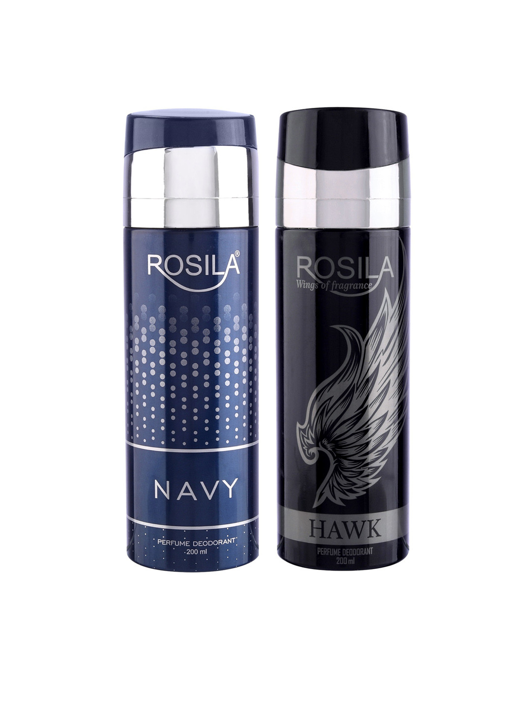 

ROSILA Set of Navy & Hawk Perfume Deodorant Body Spray 200 ml each, Navy blue
