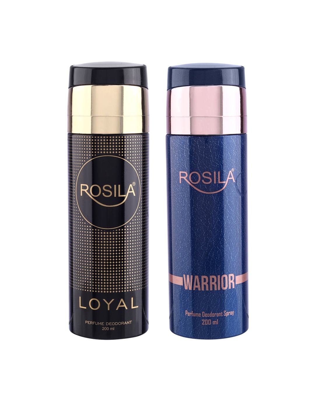 

ROSILA Set of Loyal & Warrior Perfume Deodorant Body Spray 200 ml each, Gold