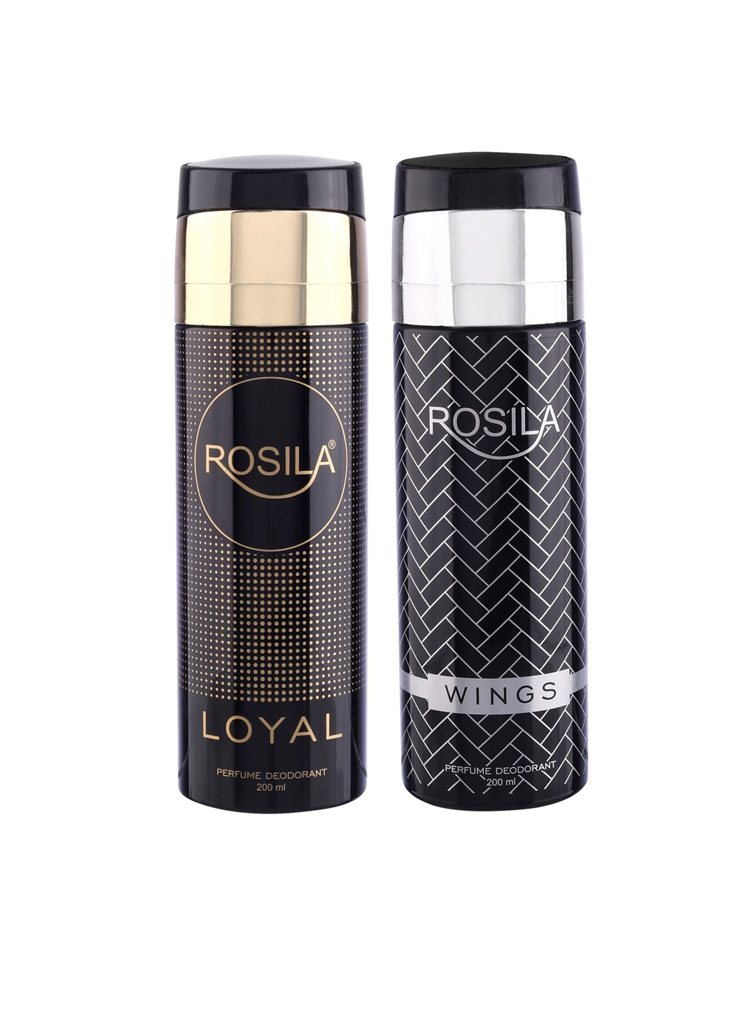 

ROSILA Set of Loyal & Wings Perfume Deodorant Body Spray 200 ml each, Gold