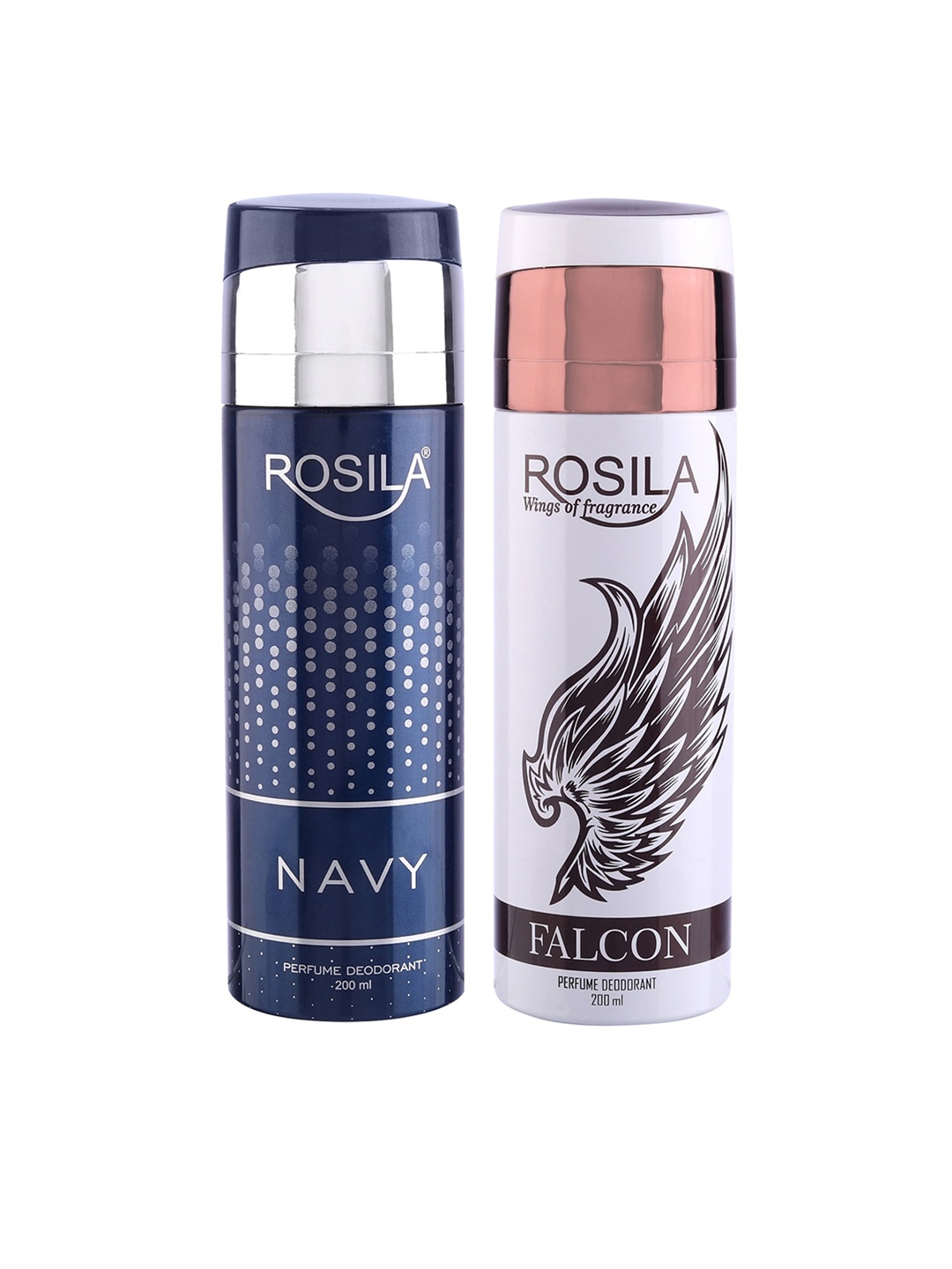 

ROSILA Set of Navy & Falcon Perfume Deodorant Body Spray 200 ml each, Navy blue
