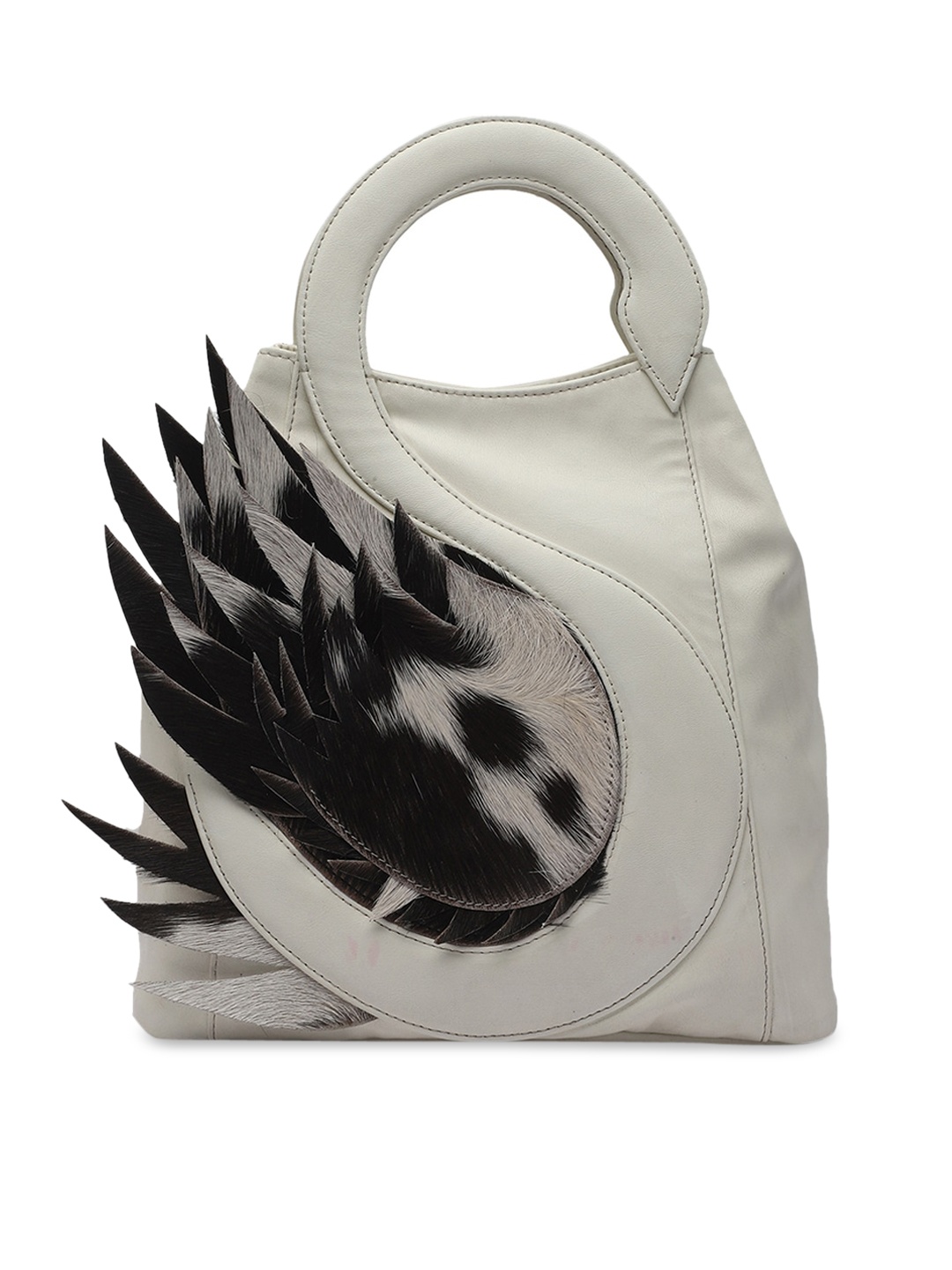 

Clotche White Leather Structured Handheld Bag