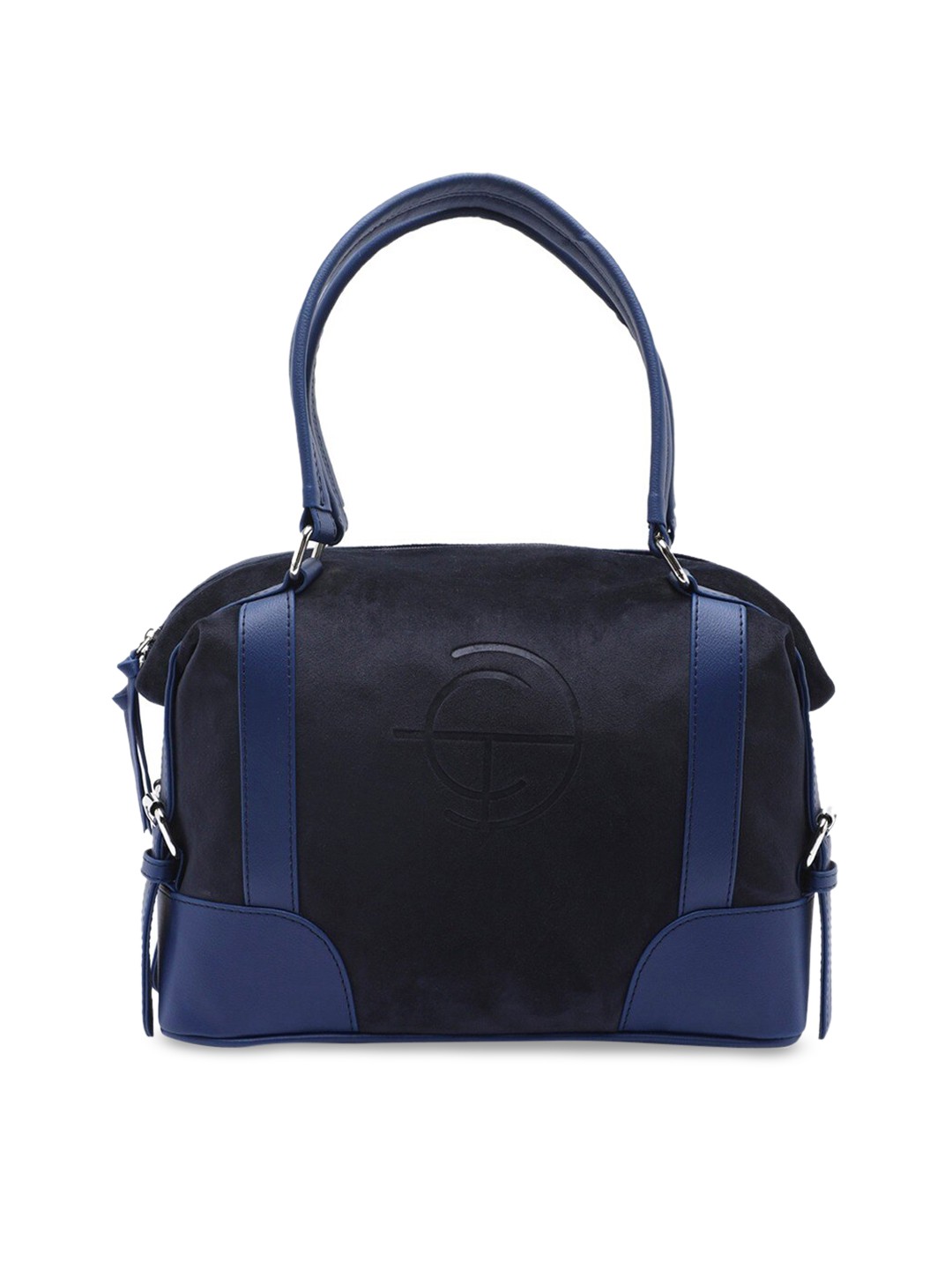 

Clotche Blue Leather Structured Handheld Bag