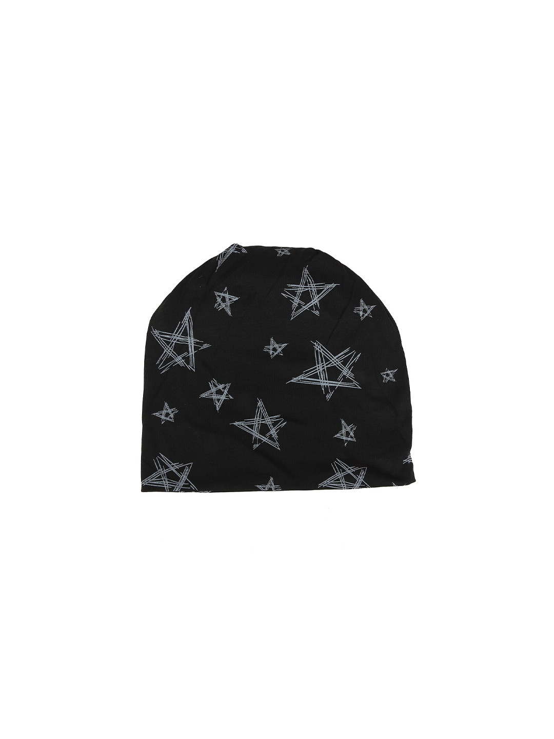 

iSWEVEN Unisex Black & Grey Printed Cotton Beanie Cap