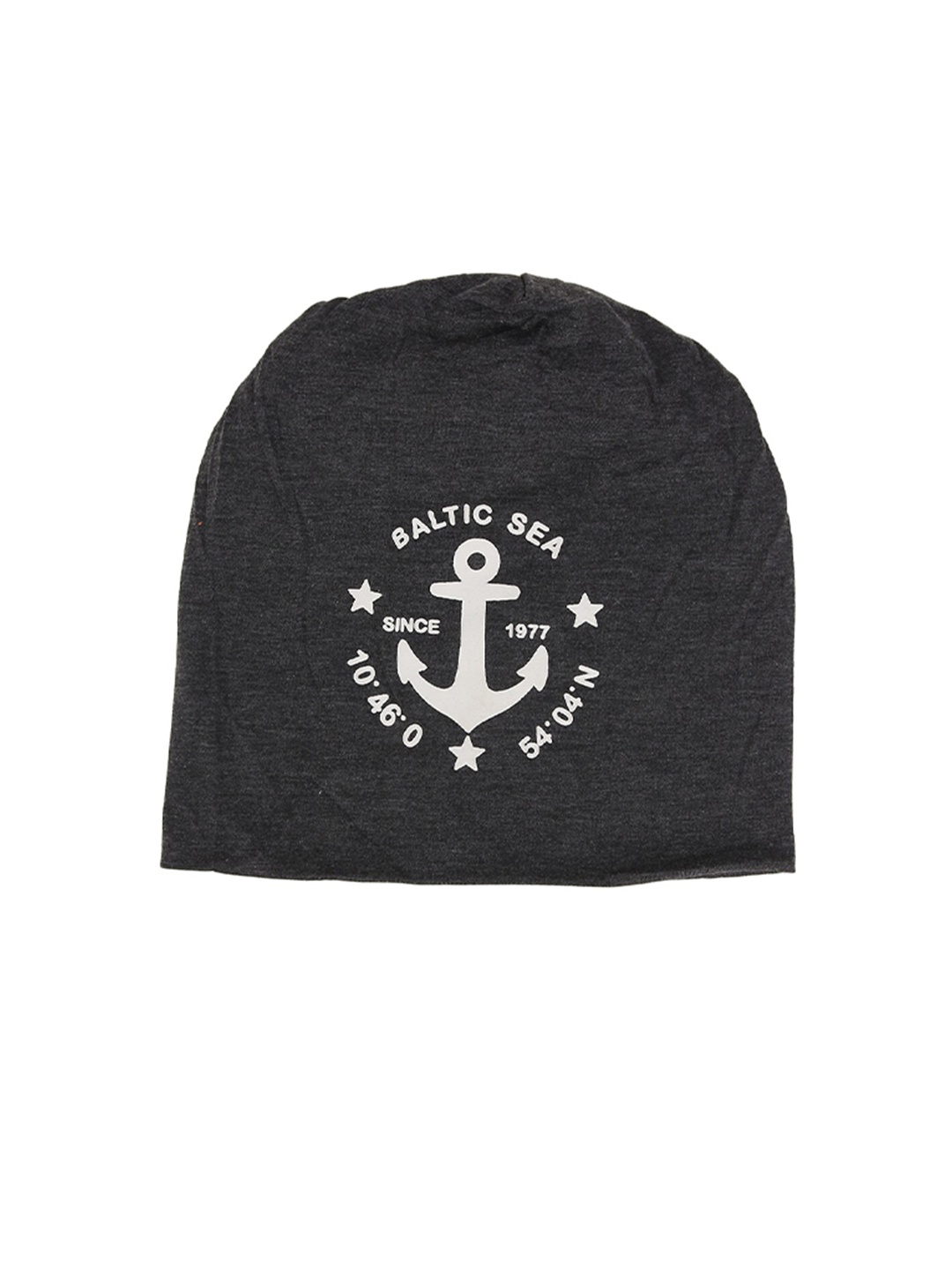 

iSWEVEN Unisex Grey & White Printed Beanie