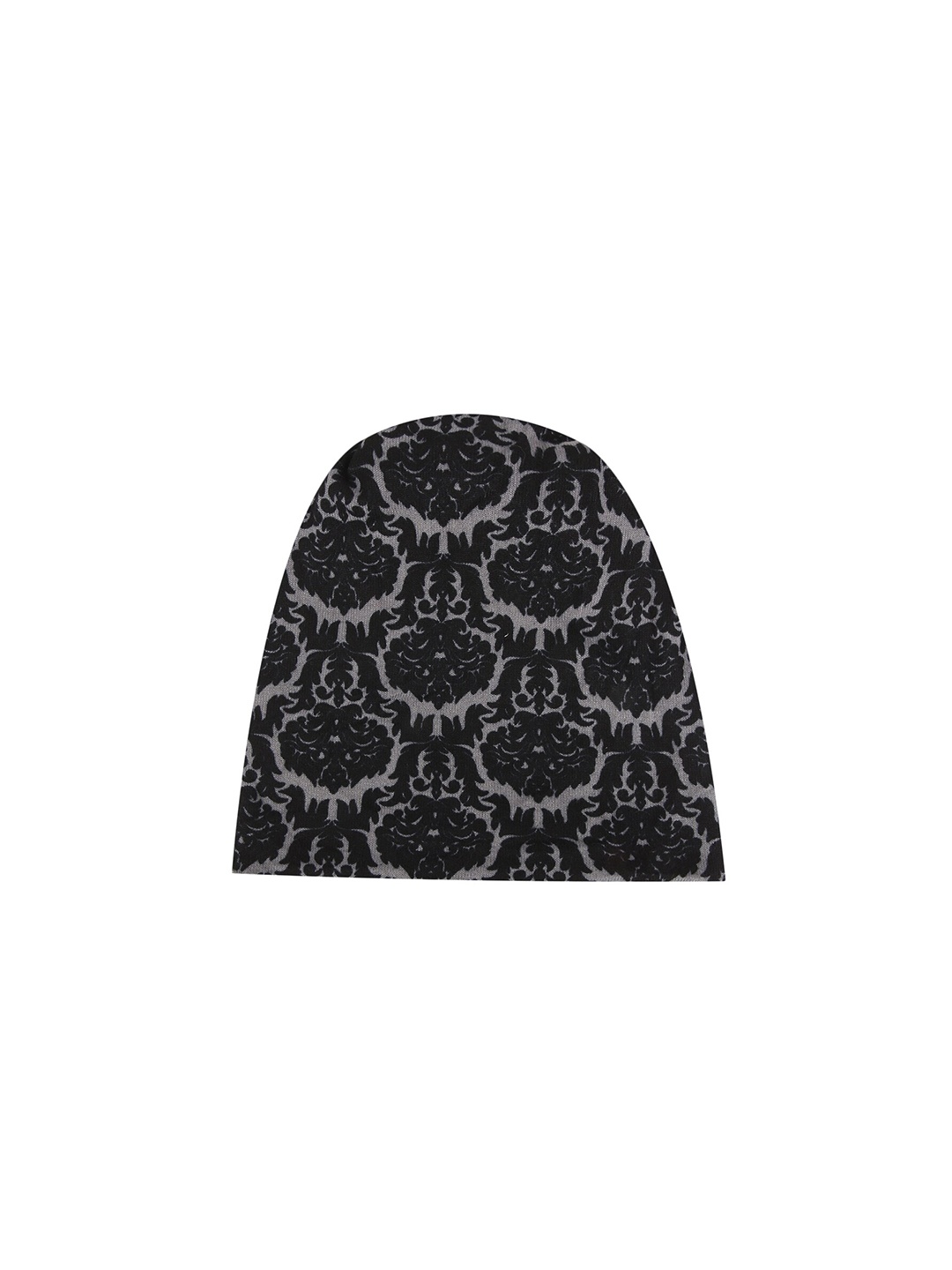 

iSWEVEN Unisex Black & Grey Printed Cotton Beanie