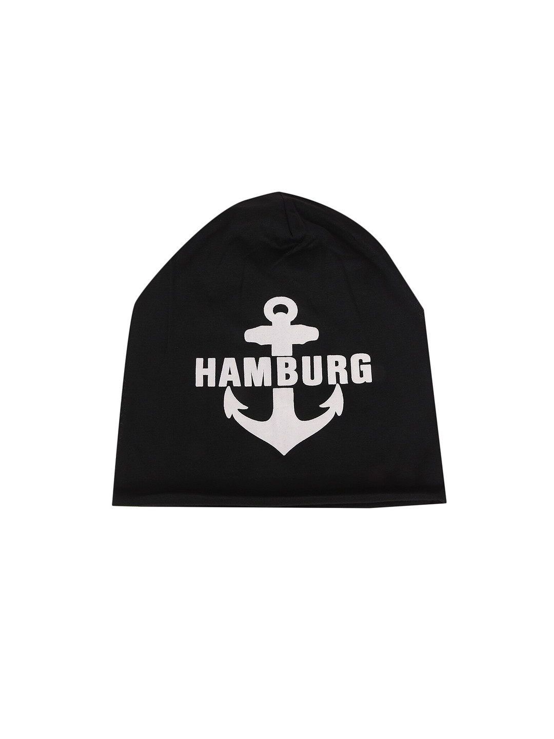 

iSWEVEN Unisex Black & White Printed Cotton Beanie Cap
