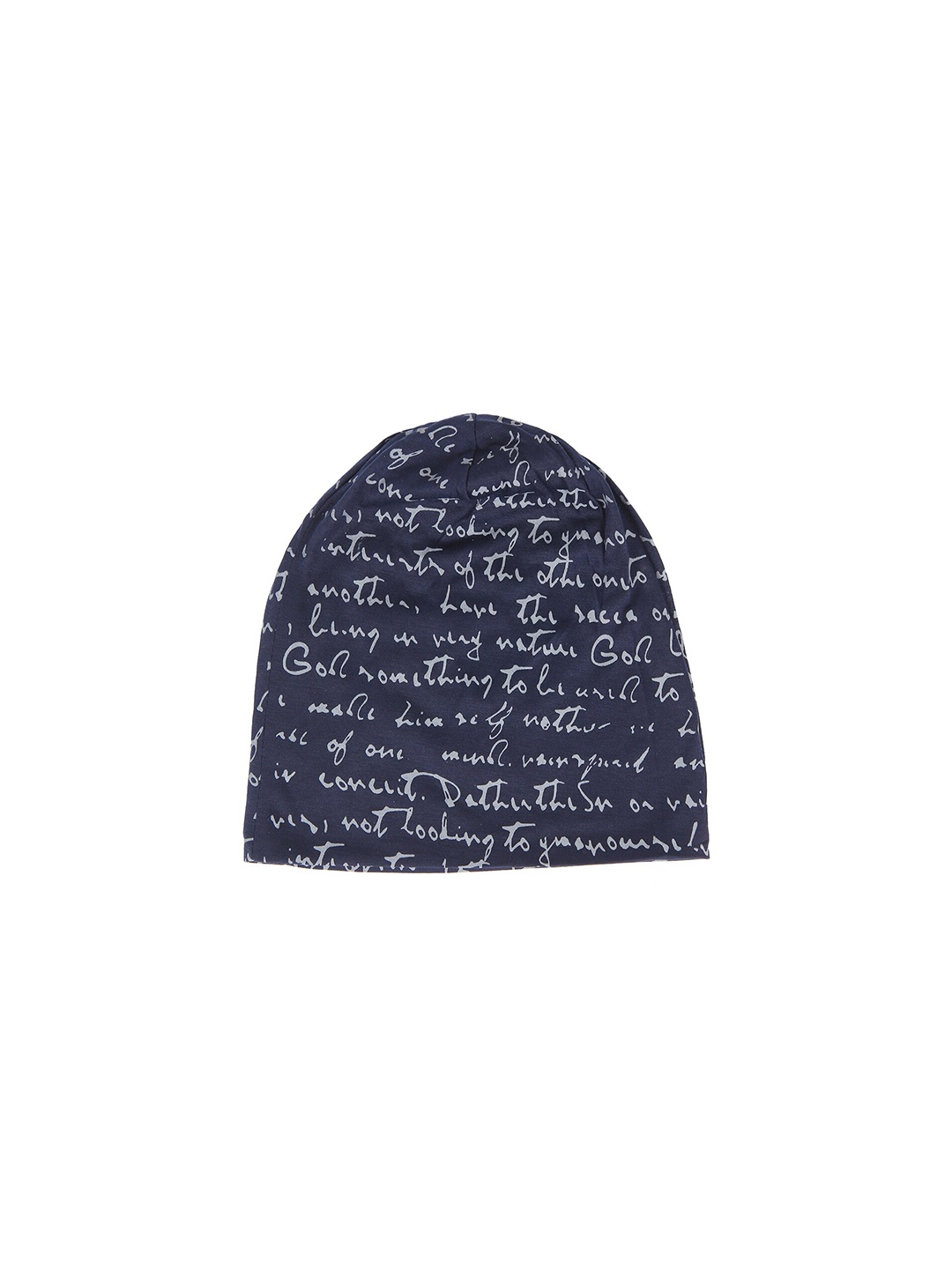 

iSWEVEN Unisex Blue & Grey Printed Beanie