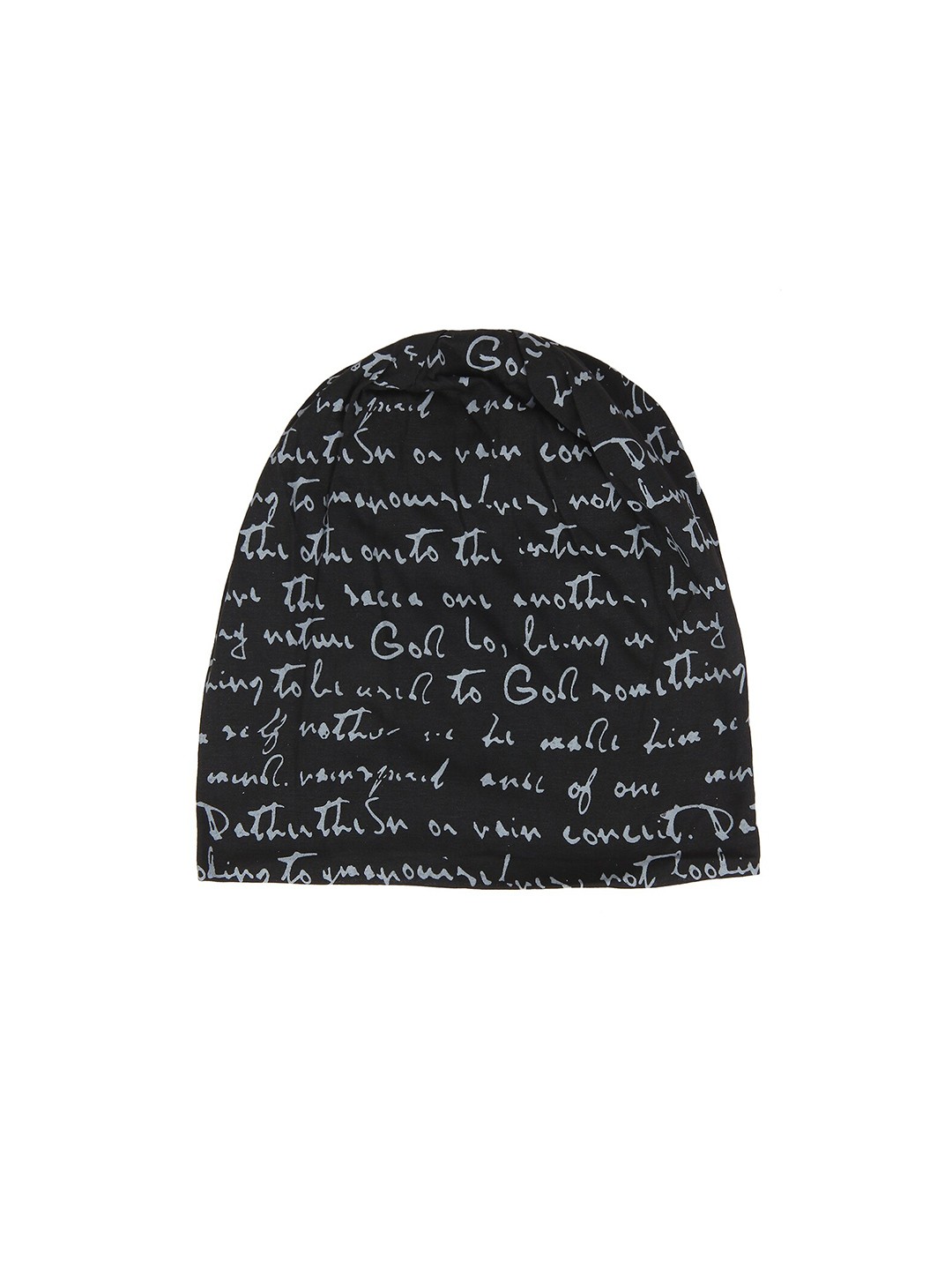 

iSWEVEN Unisex Black & Grey Printed Beanie