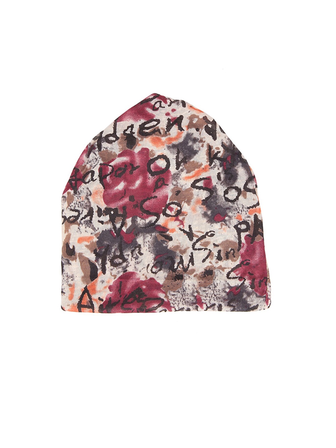 

iSWEVEN Unisex White & Black Printed Beanie