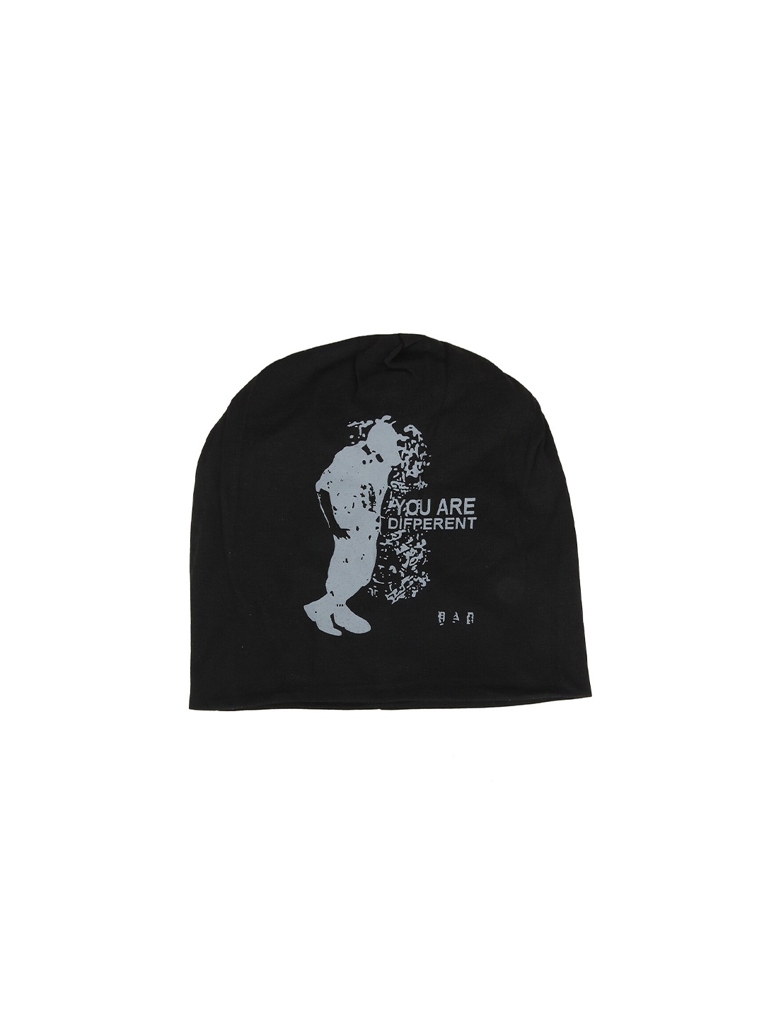 

iSWEVEN Unisex Black & Grey Printed Beanie