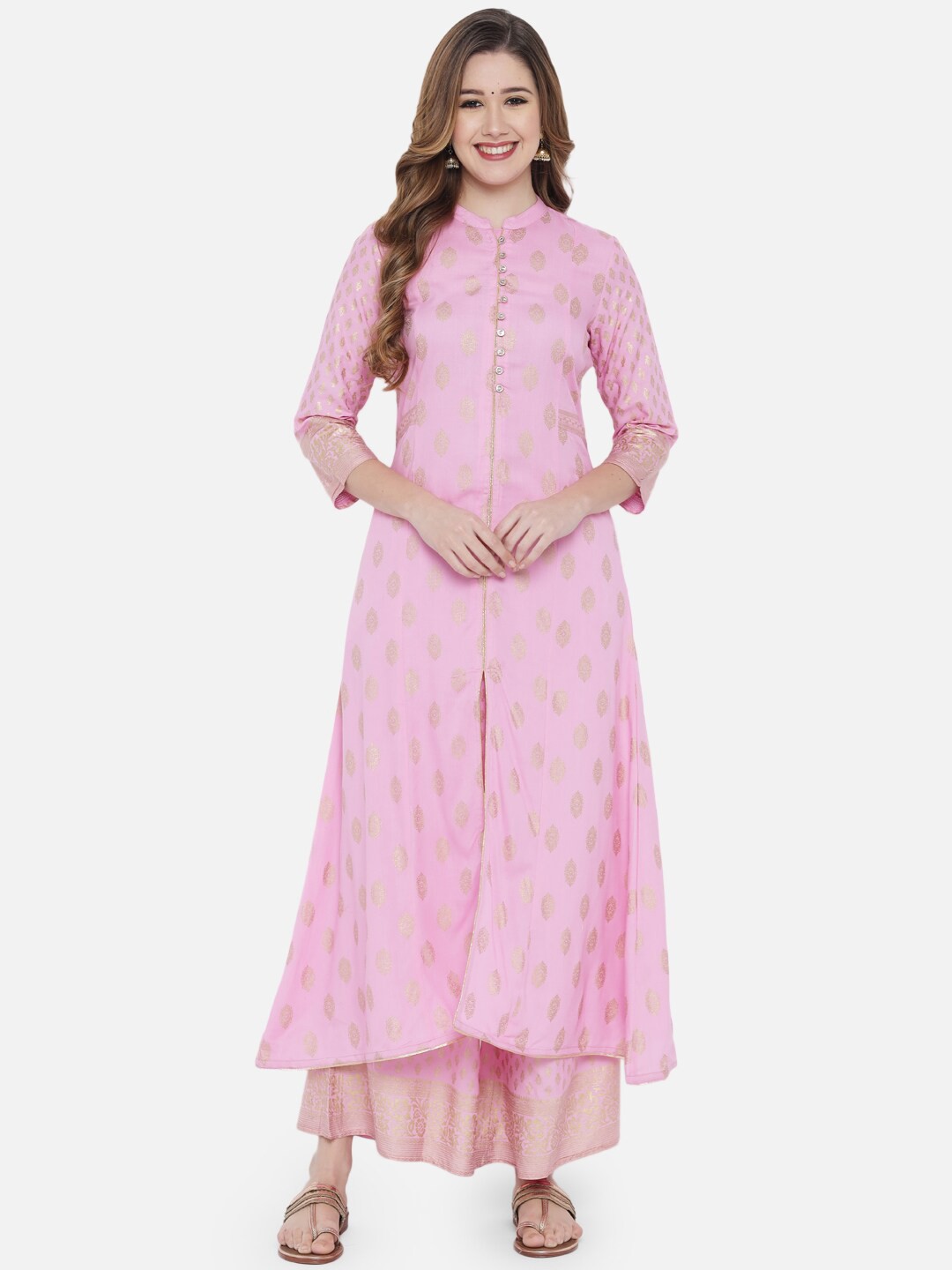 

Ramas Women Pink Printed Kurta with Palazzos