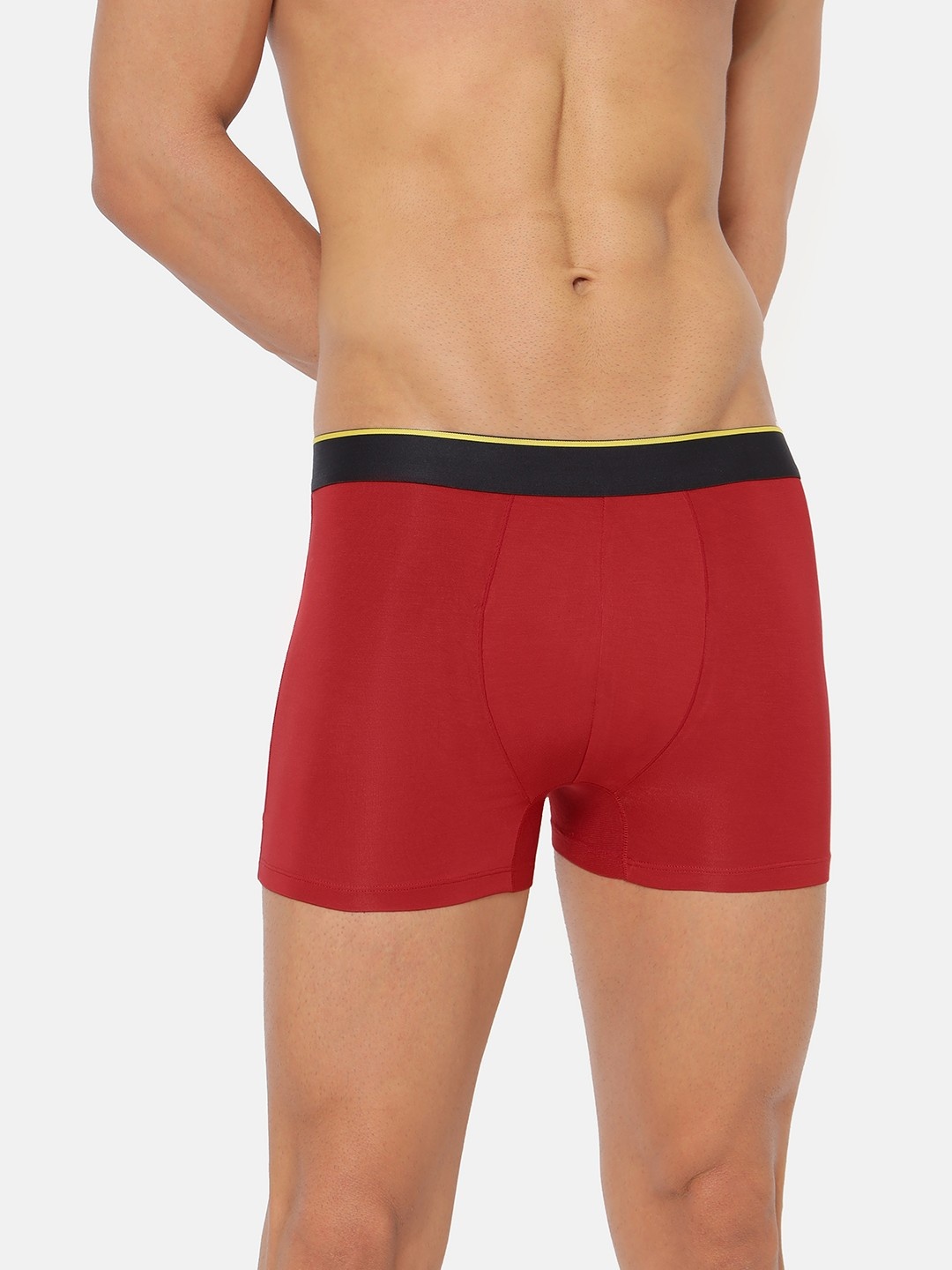 

bummer Men Red Micro Modal Solid Ski Patrol Trunks