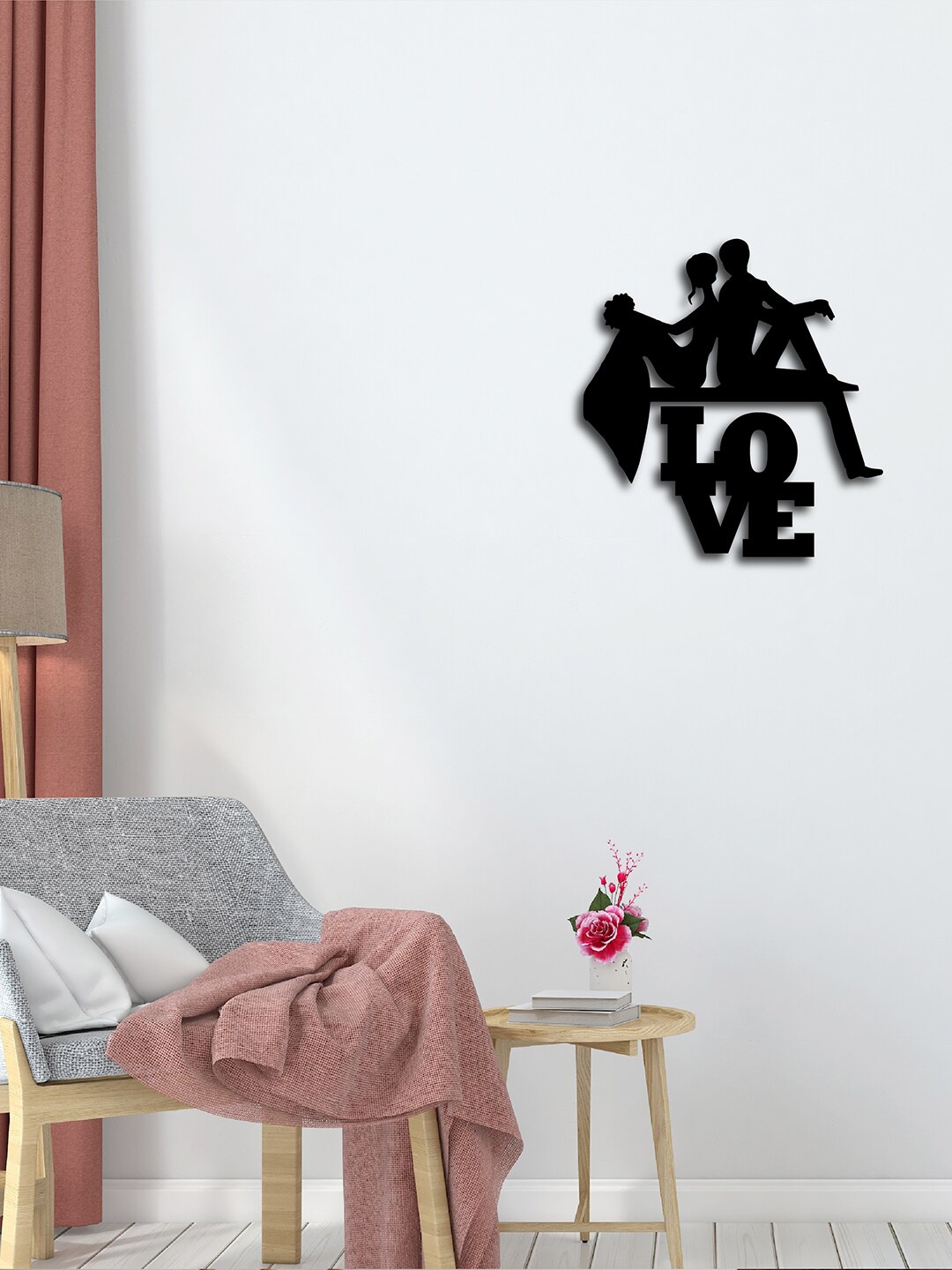 

eCraftIndia Black Ready to Hang Wood Wall Art Cutout Home Decor