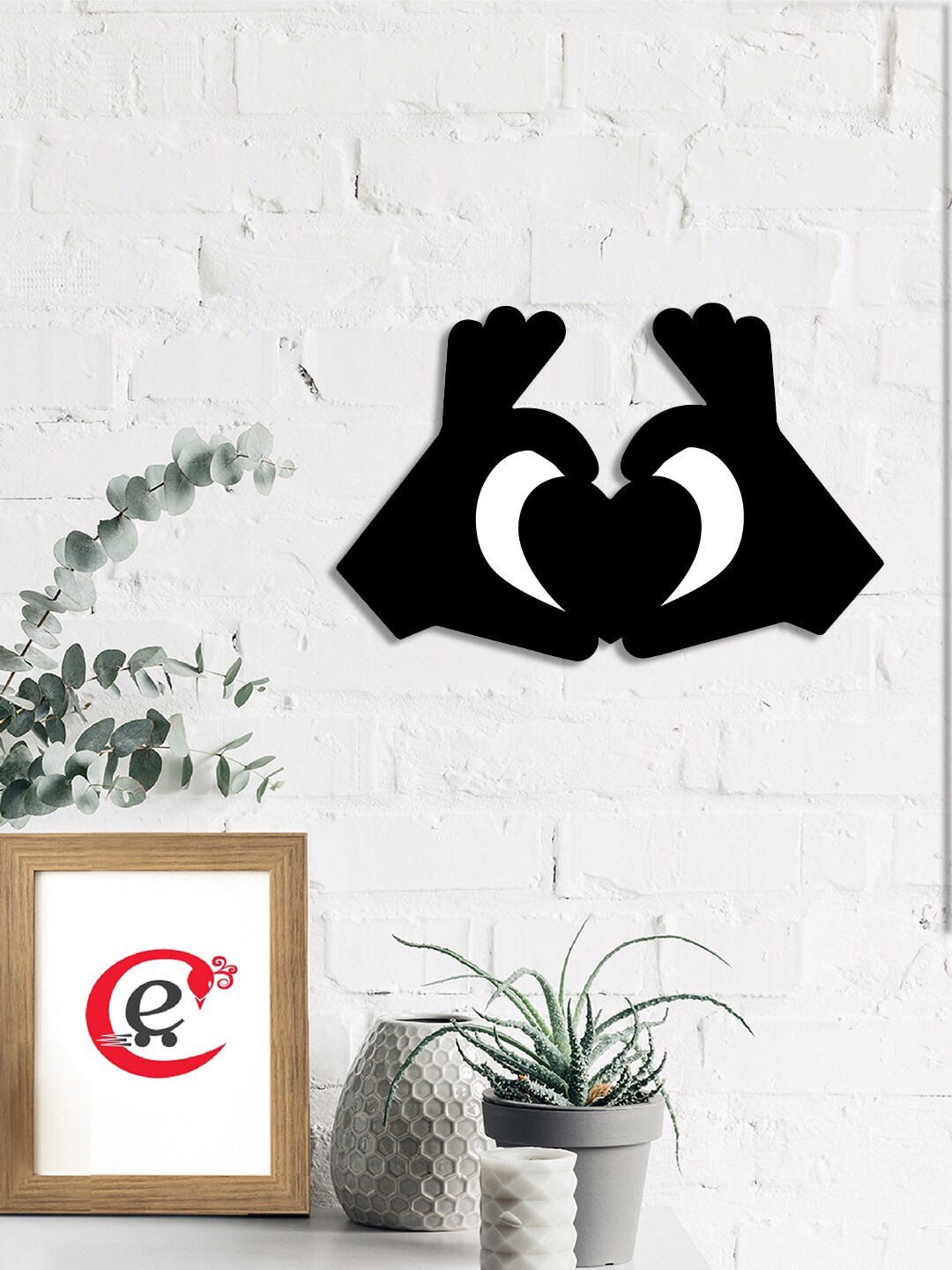 

eCraftIndia "Sign of Love" Black Engineered Wood Cutout Wall Art