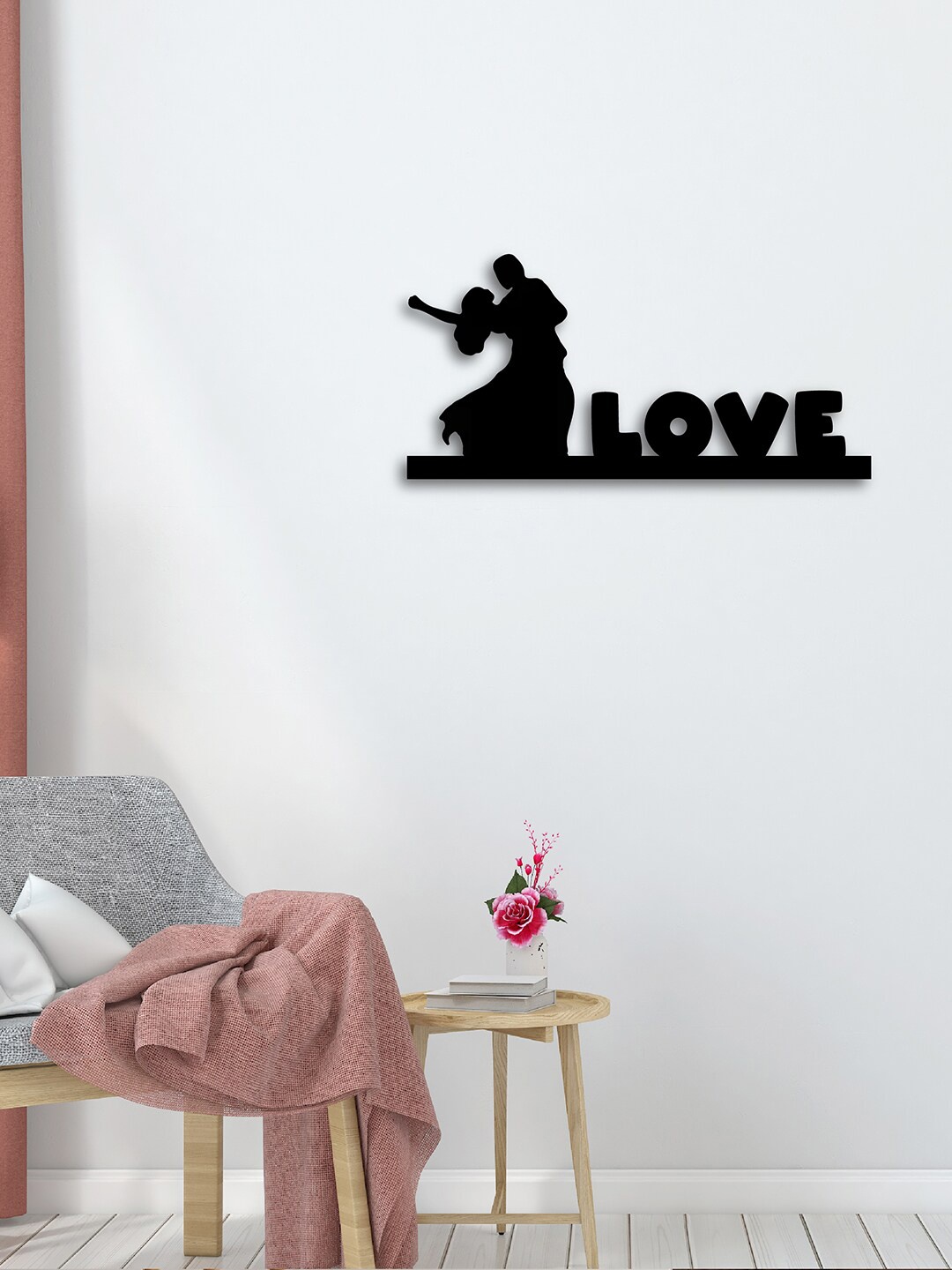 

eCraftIndia Black "Dancing Couple" Cutout Wood Wall Decor
