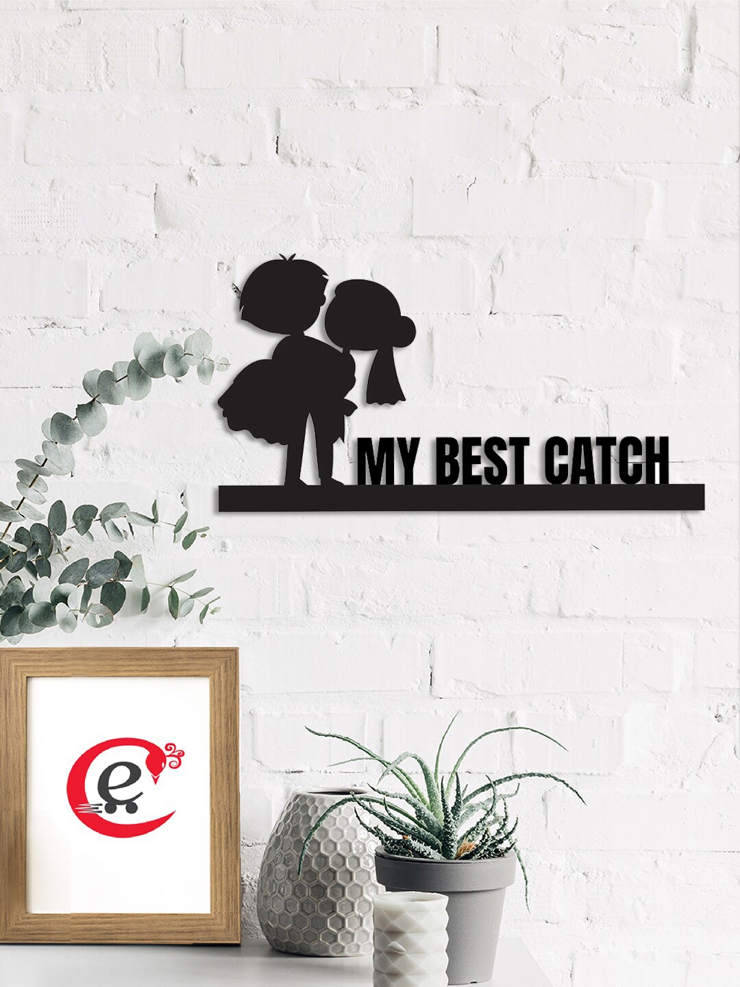 

eCraftIndia"My Best Catch" Black Engineered Wood Cutout Wall Art