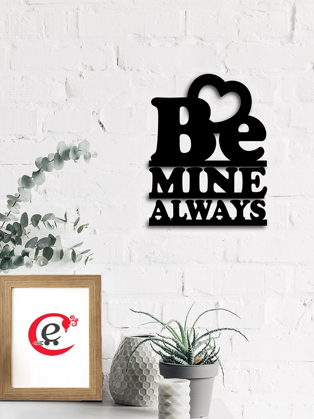 

eCraftIndia Black Be Mine Always Patterned Wall Art Cutout