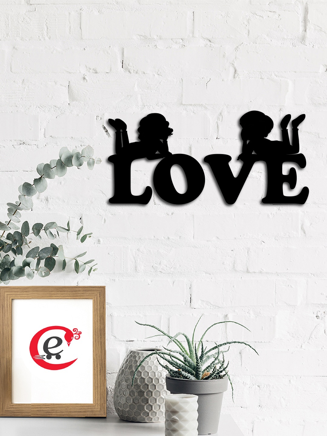 

eCraftIndia Black Love Typography Wall Decor