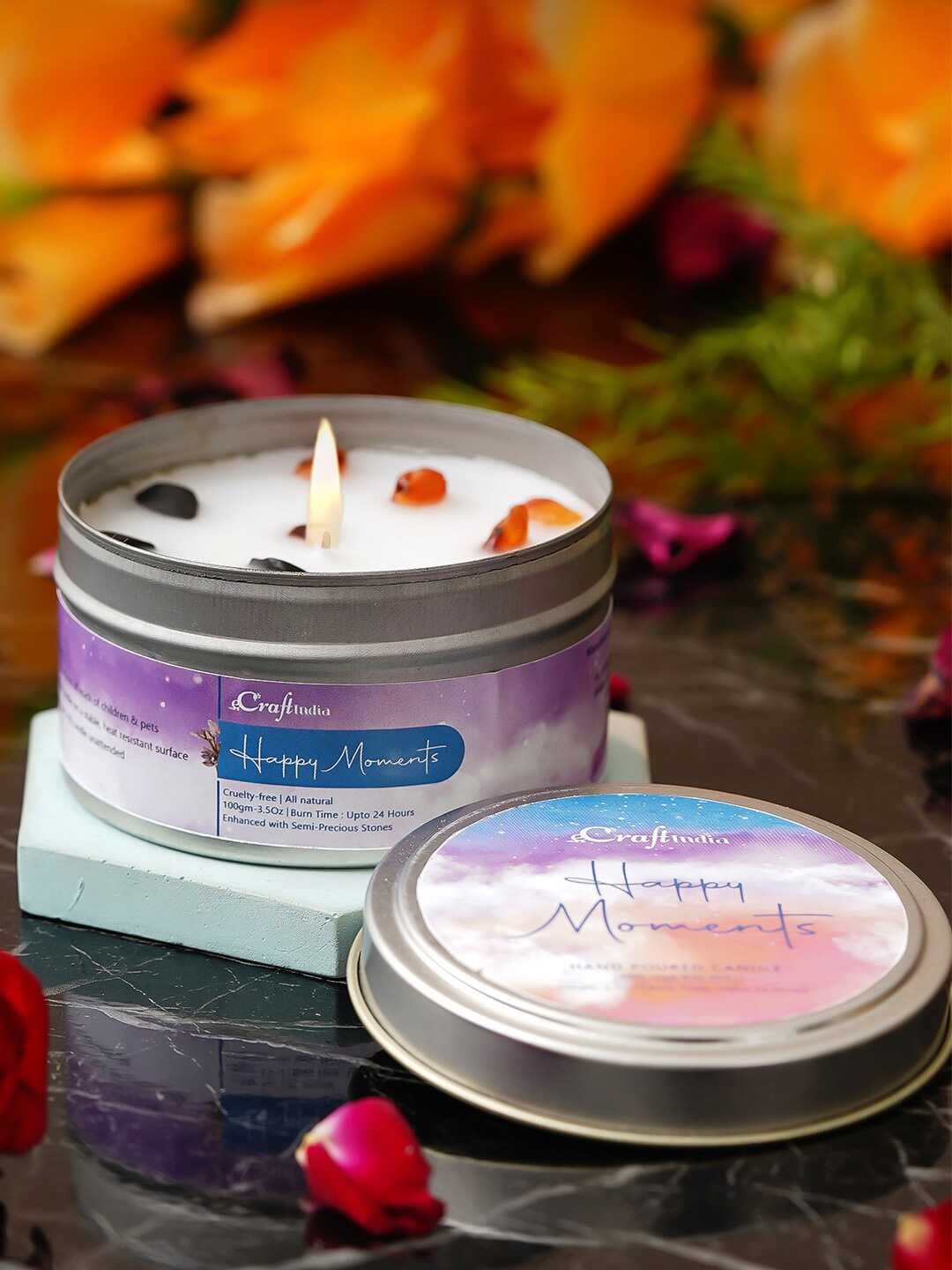 

eCraftIndia White Happy Moments Hand Poured Soya Wax Candle