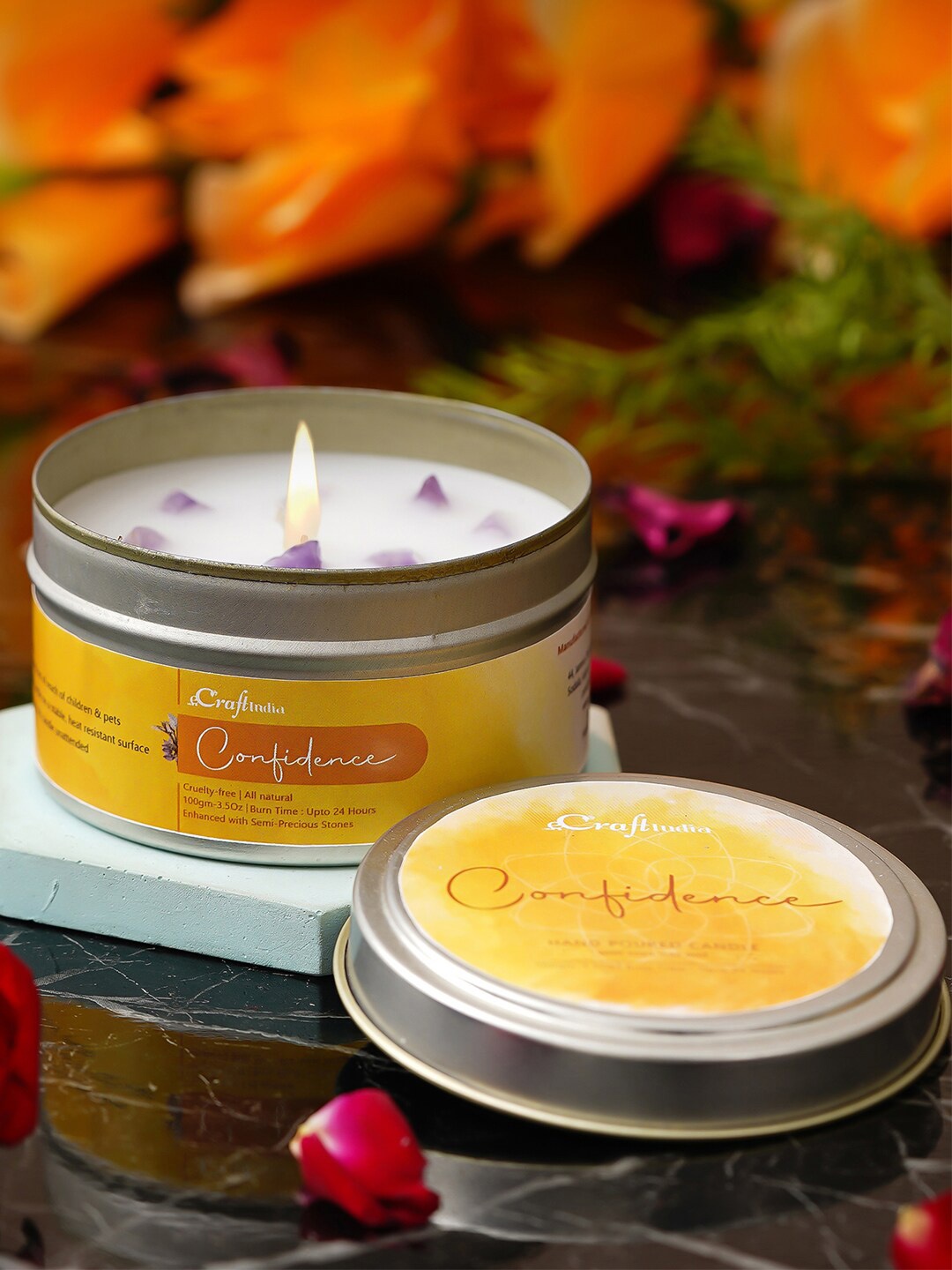 

eCraftIndia Multi Colour Hand Poured Soya Wax Jar Candle