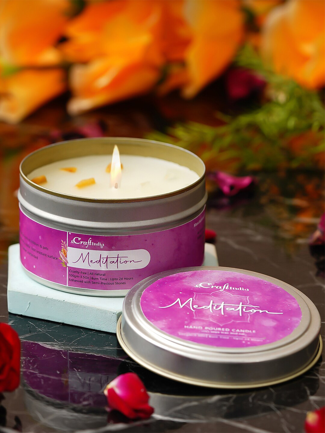 

eCraftIndia White Meditation Hand Poured Soya Wax Candle