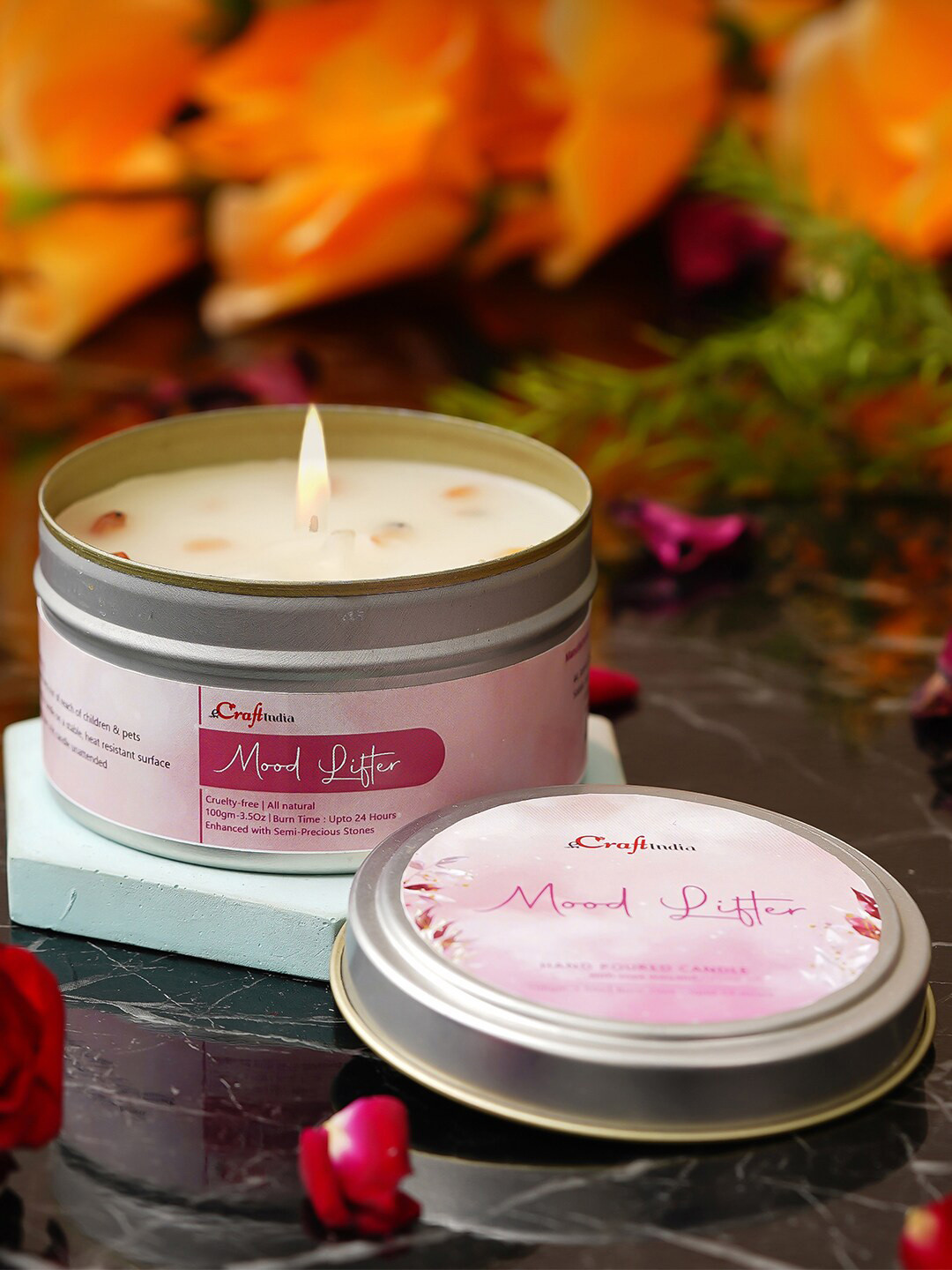 

eCraftIndia Cream Mood Lifter Hand Poured Soya Wax Candle