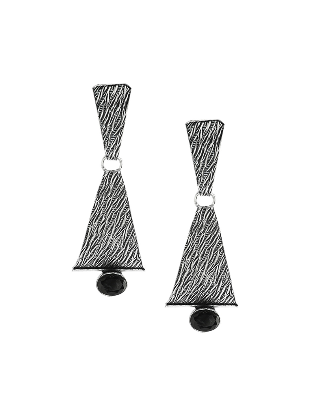 

EL REGALO Black Geometric Drop Earrings