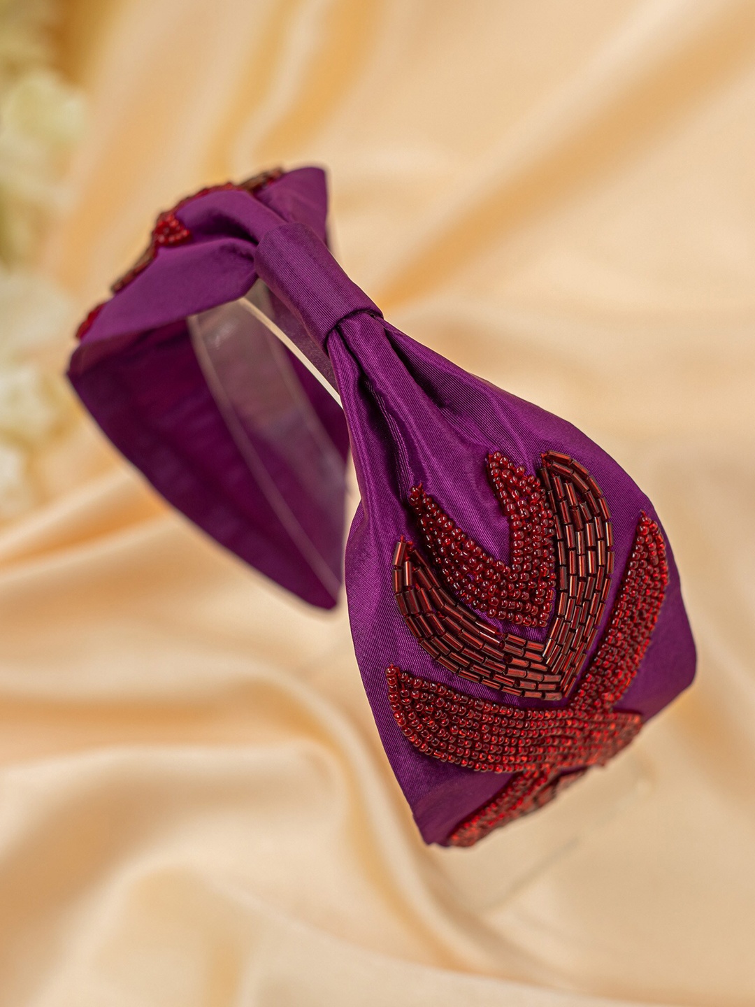 

Bellofox Women Maroon & Purple Beaded Hairband