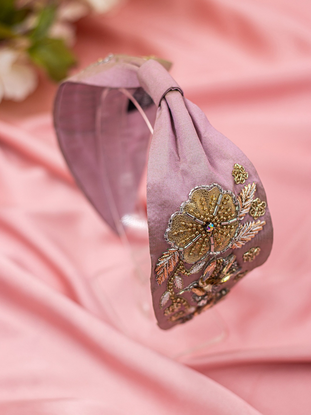 

Bellofox Women Pink & Gold-Toned Embellished Hairband