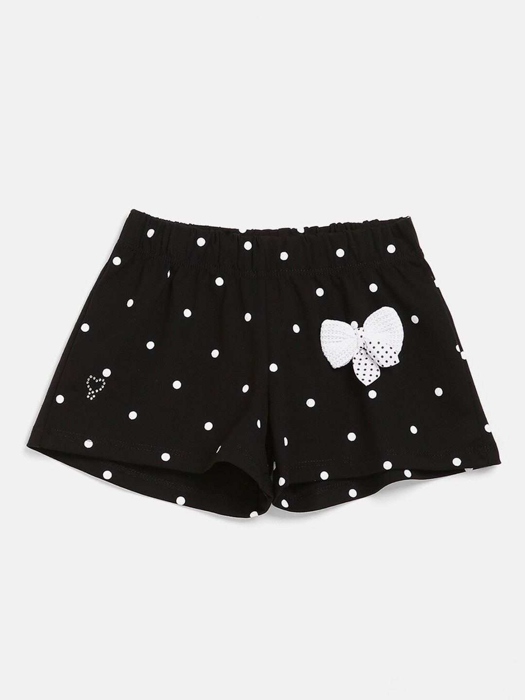 

V2 Value & Variety Girls Black Printed Hot Pants Shorts