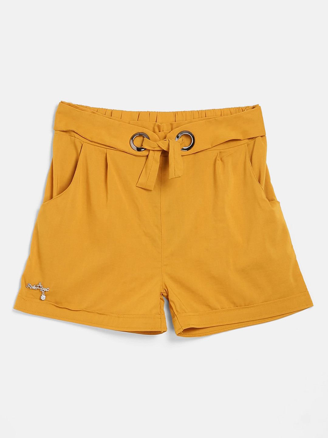 

V2 Value & Variety Girls Mustard Cotton Hot pants