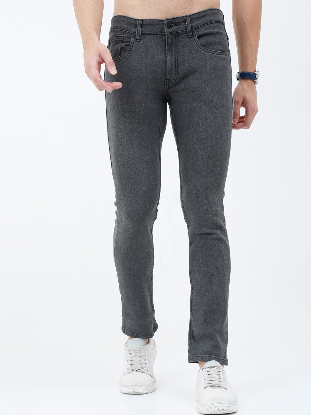 

Old Grey Men Grey Slim Fit Stretchable Jeans