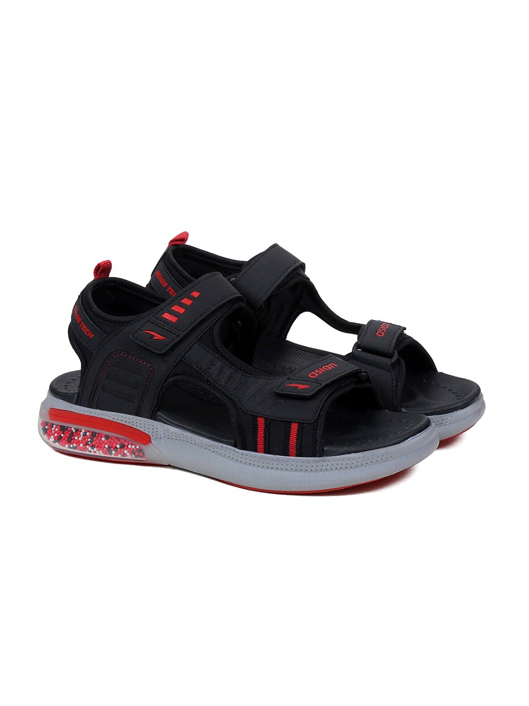 

ASIAN Men Black & Red Sports Sandals