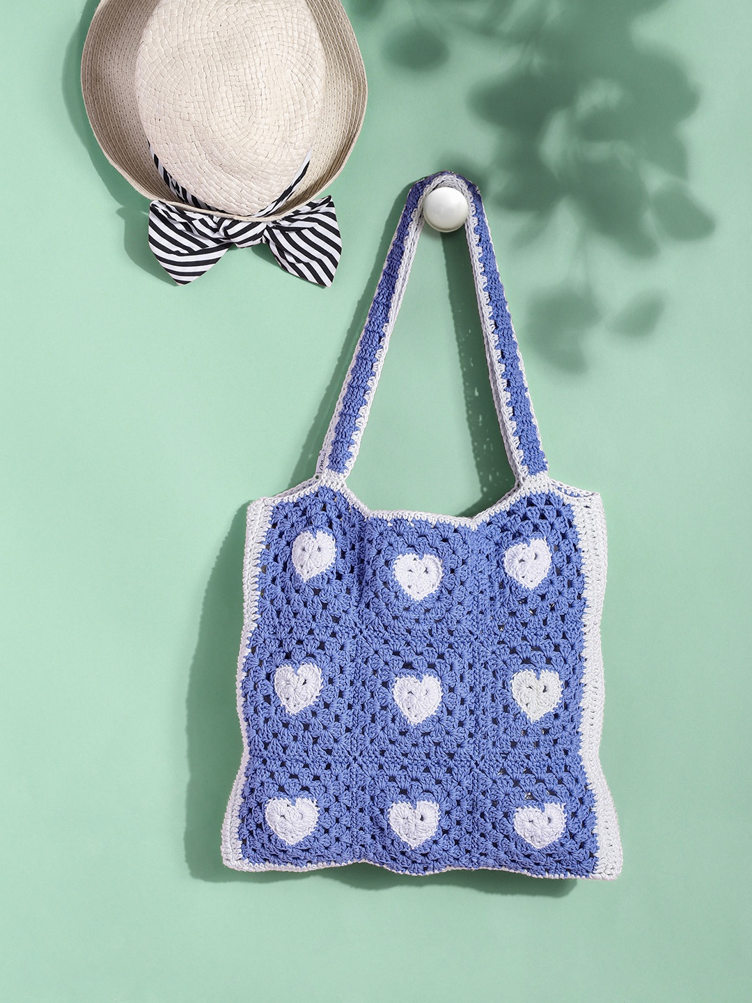 

Magic Needles Blue Geometric Shopper Shoulder Bag