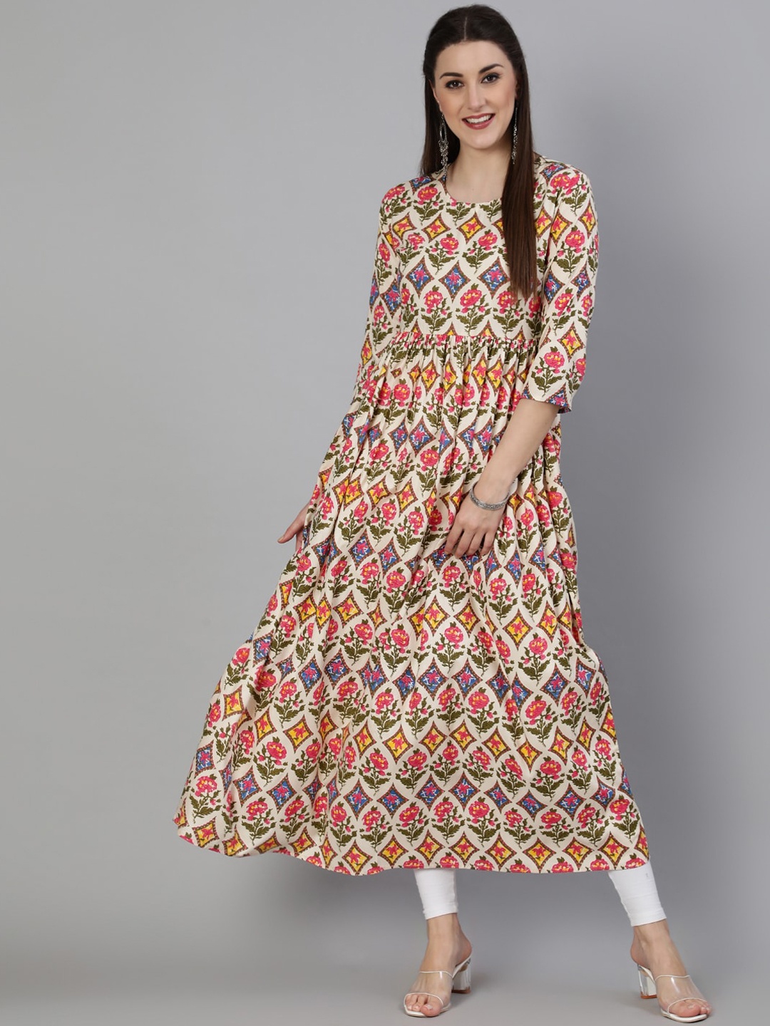 

KIMAYRA Women Multicoloured Ethnic Motifs Printed Anarkali Kurta, Multi